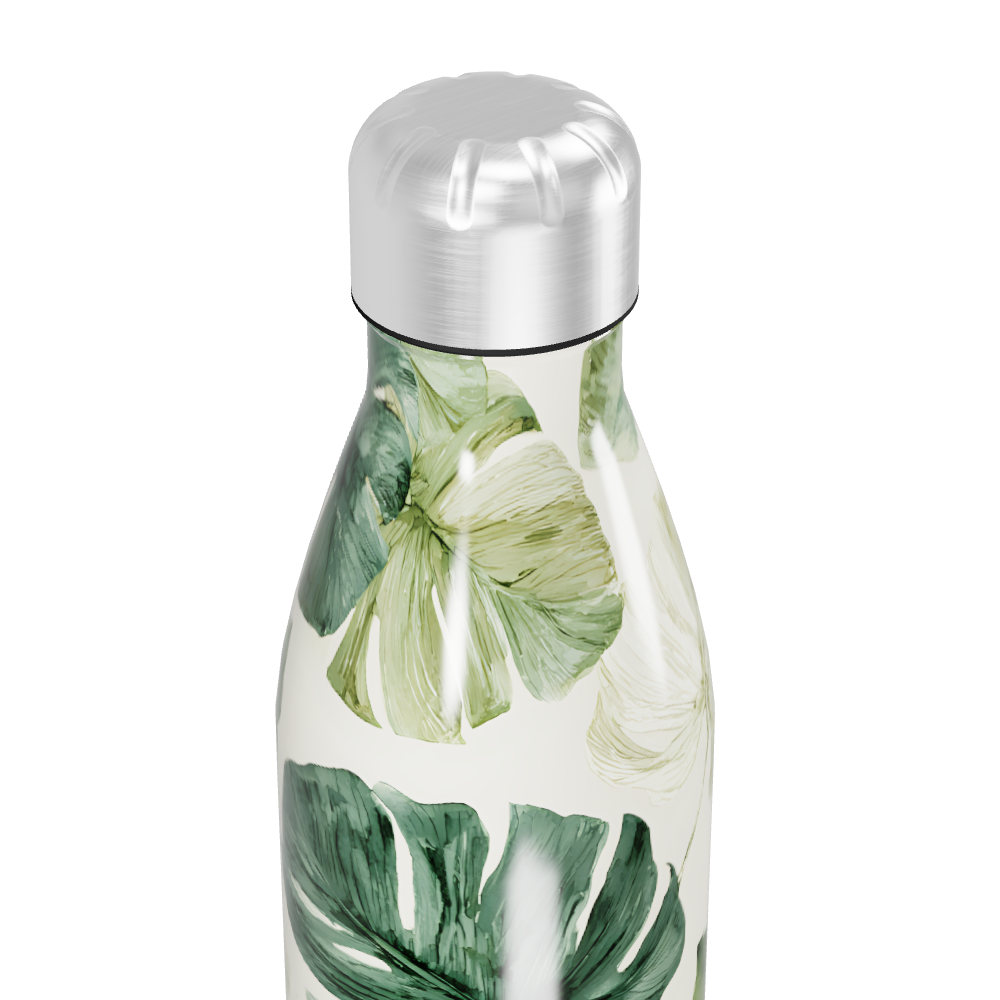 Garrafa Inox - Estampa Floral Verde