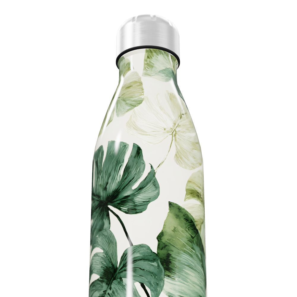 Garrafa Inox - Estampa Floral Verde
