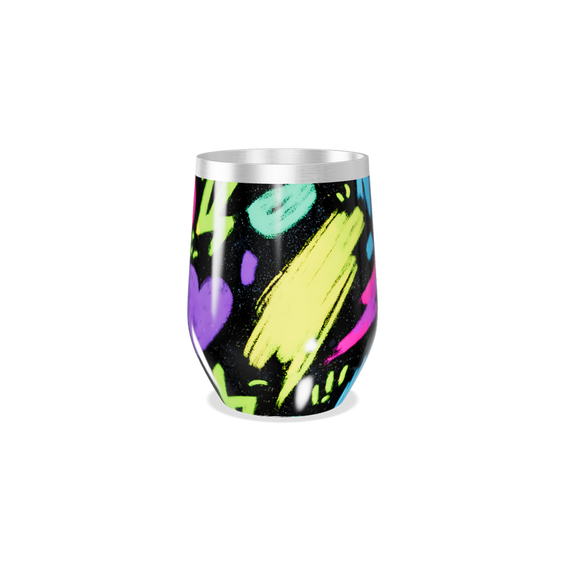 Copo Térmico Slim - Preto Neon Corações