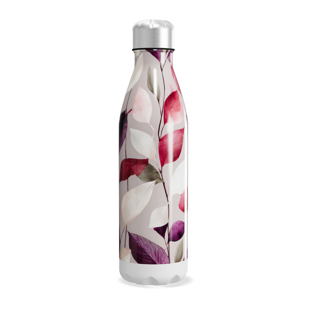 Garrafa Inox - Estampa Folhas Coloridas