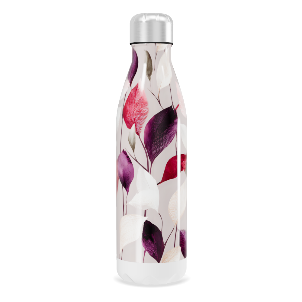 Garrafa Inox - Estampa Folhas Coloridas
