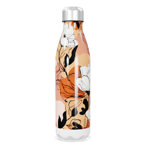Garrafa Inox - Floral multicolorida