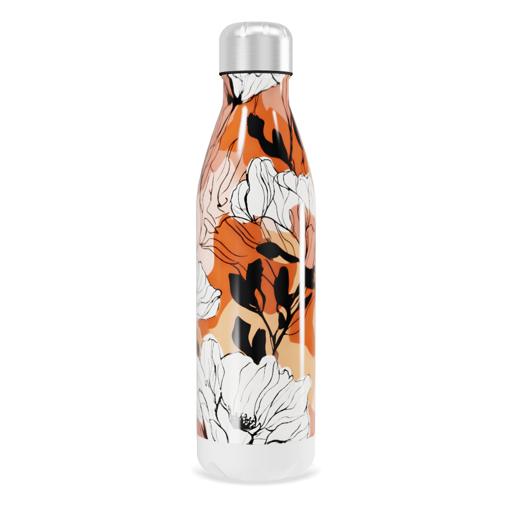Garrafa Inox - Floral multicolorida