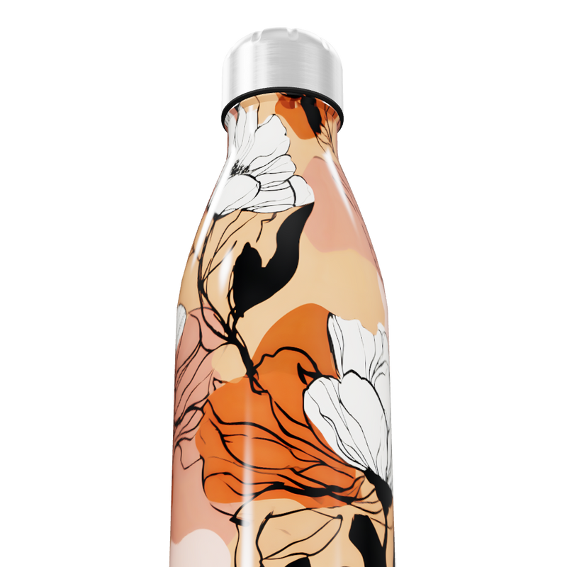 Garrafa Inox - Floral multicolorida