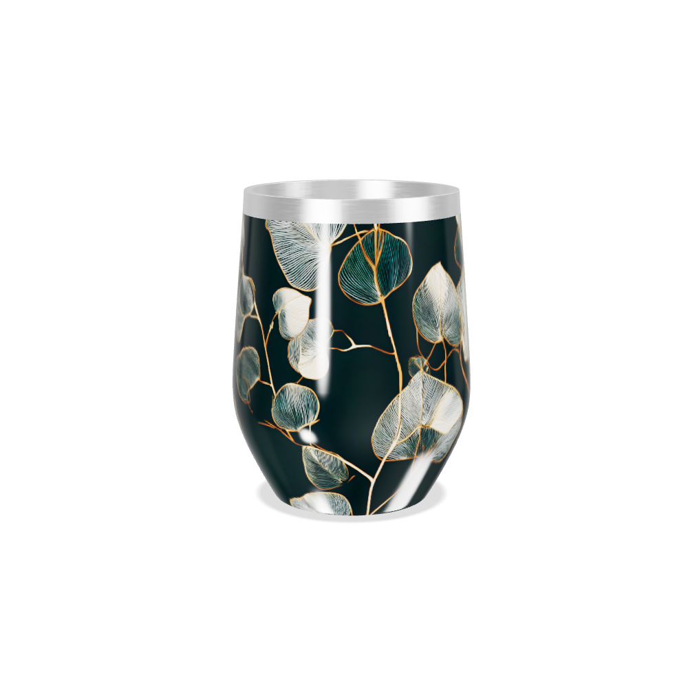 Copo Térmico Slim - Floral Preto Aço Inox