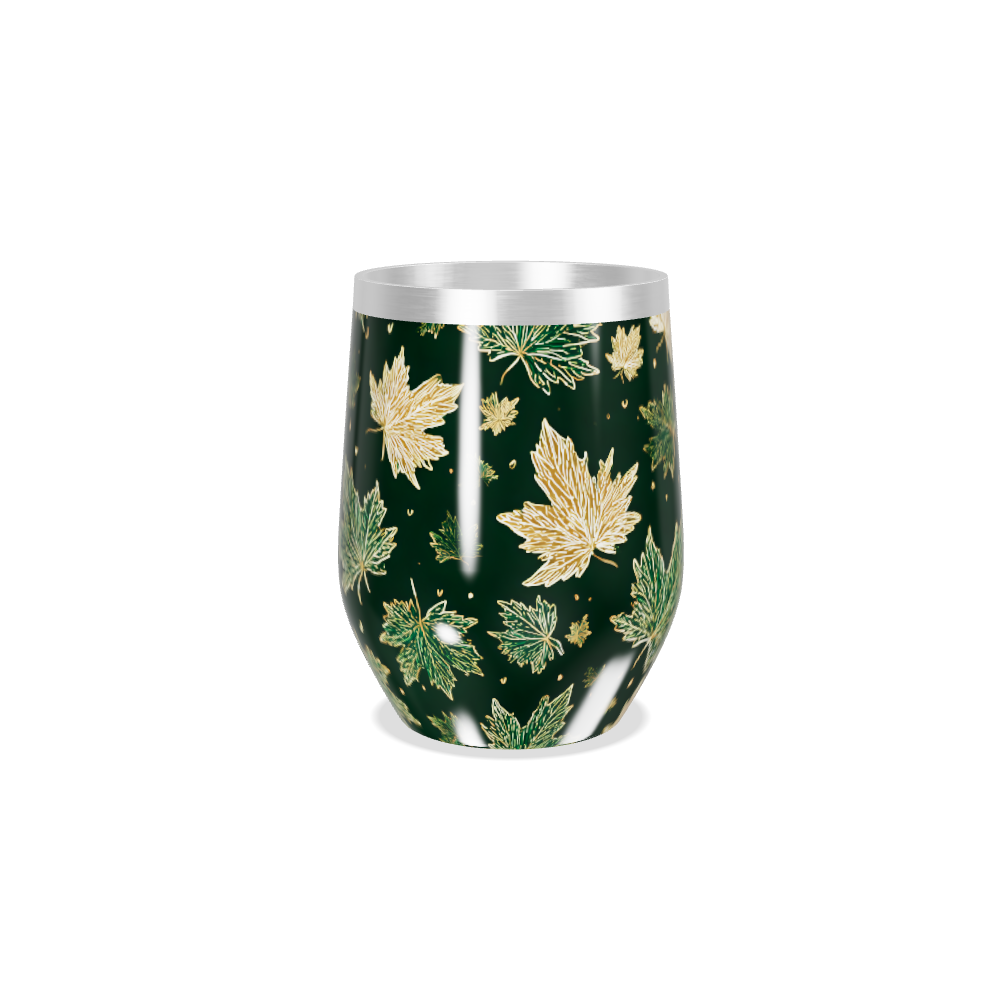 Copo Térmico Slim - Folhas Verde e Dourado