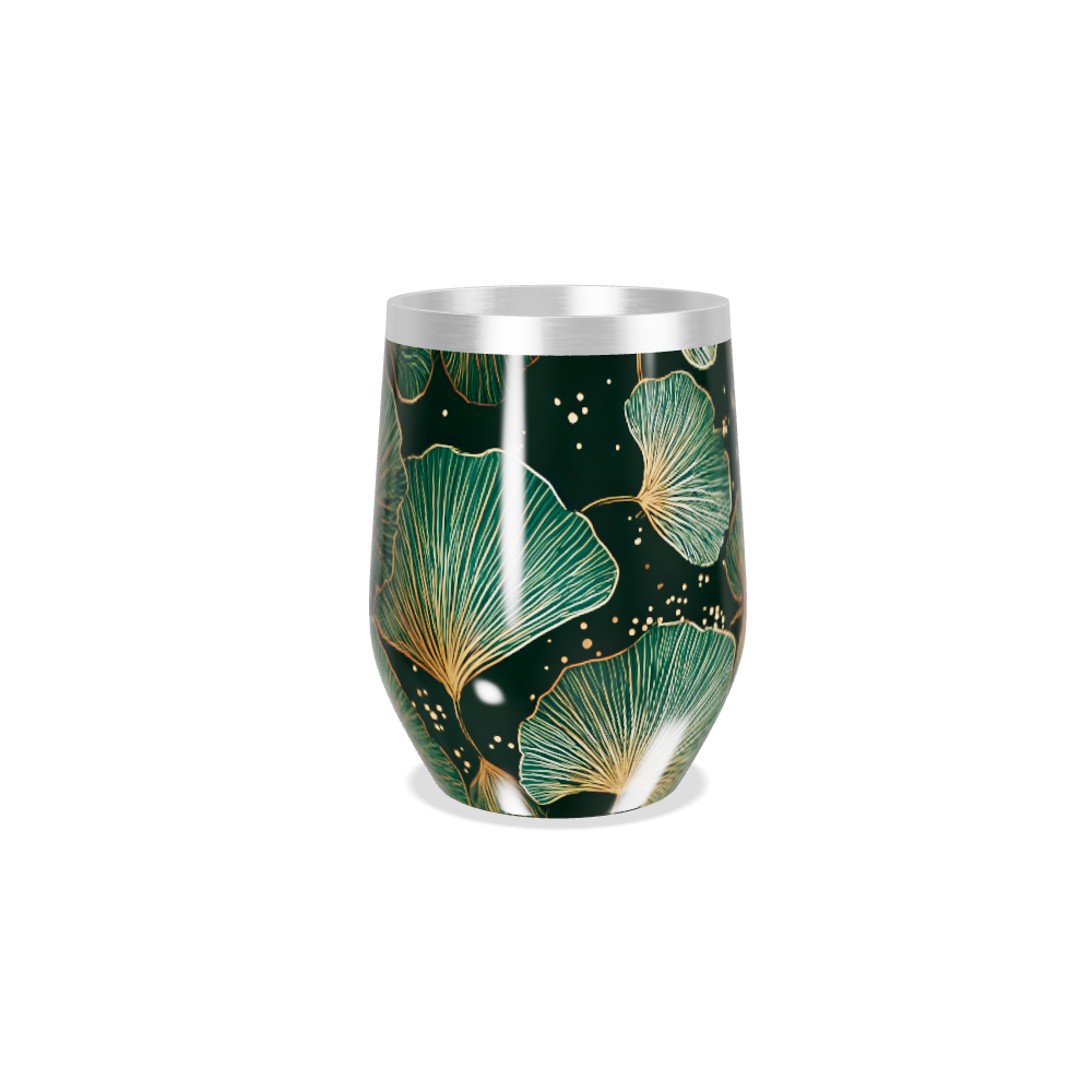 Copo Térmico Slim - Floral Verde Aço Inox