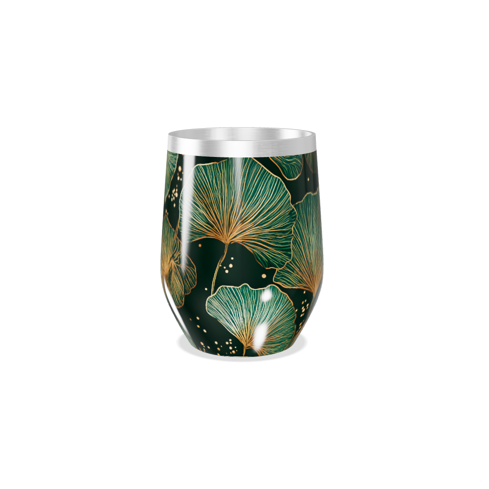 Copo Térmico Slim - Floral Verde Aço Inox