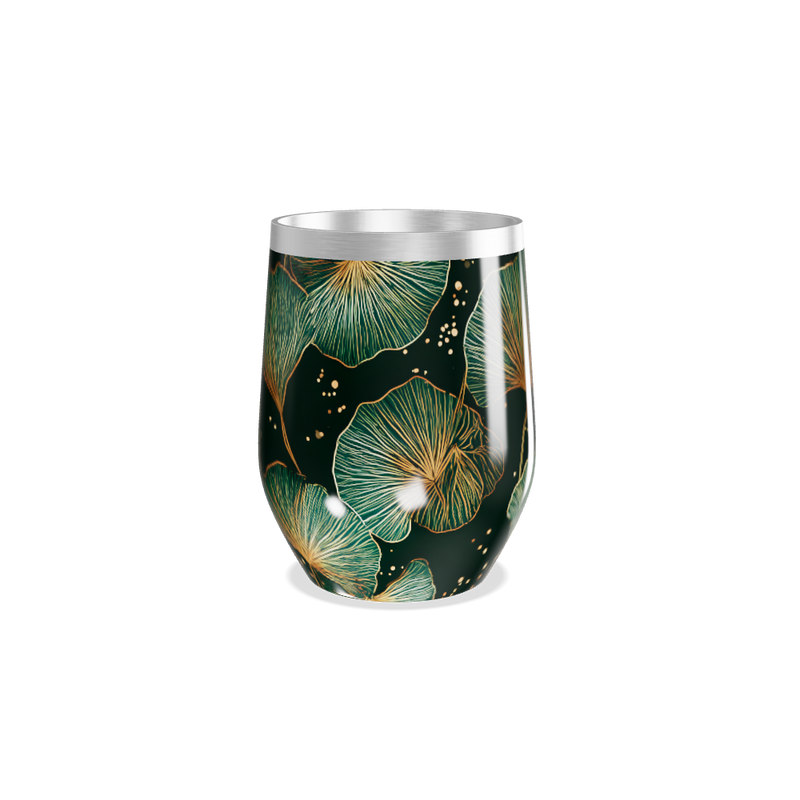 Copo Térmico Slim - Floral Verde Aço Inox