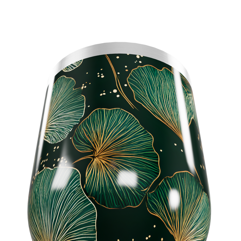Copo Térmico Slim - Floral Verde Aço Inox