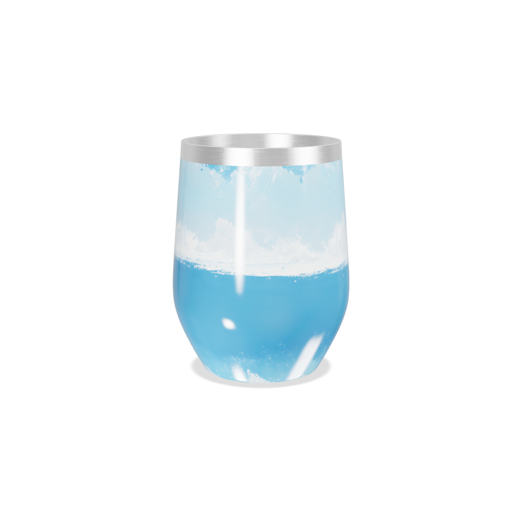 Copo Térmico Slim - Azul com Estampa Oceano