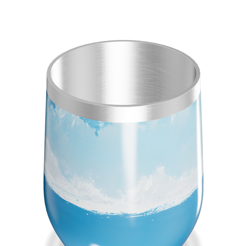 Copo Térmico Slim - Azul com Estampa Oceano