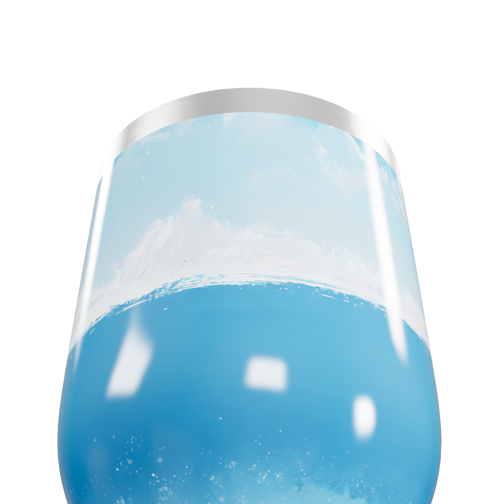 Copo Térmico Slim - Azul com Estampa Oceano