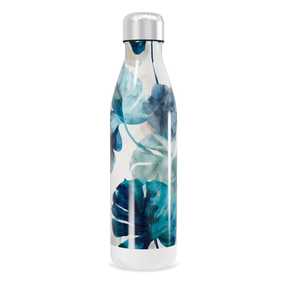Garrafa Inox - Estampa Floral Azul