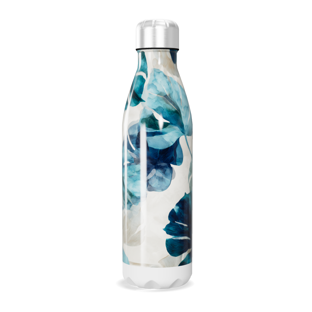 Garrafa Inox - Estampa Floral Azul