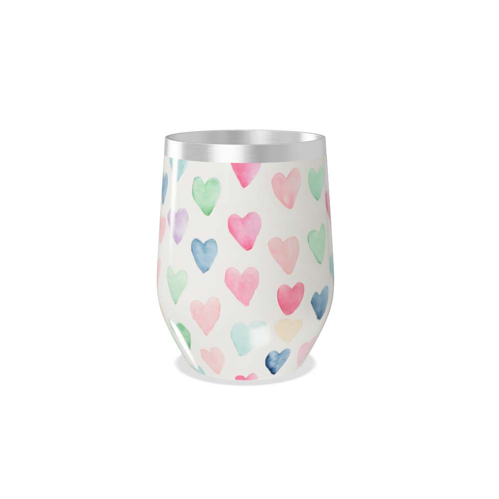 Copo Térmico Slim - Corações Coloridos Inox