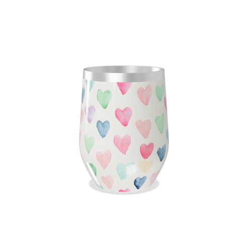 Copo Térmico Slim - Corações Coloridos Inox