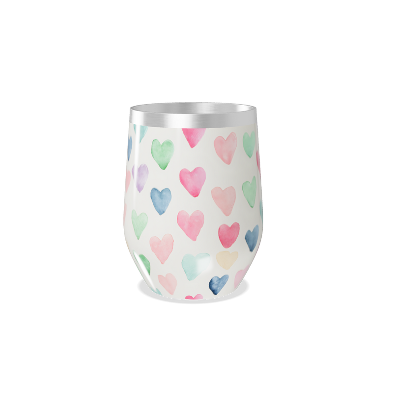 Copo Térmico Slim - Corações Coloridos Inox