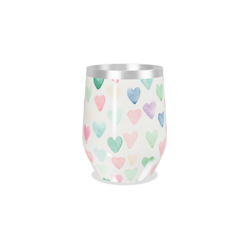 Copo Térmico Slim - Corações Coloridos Inox