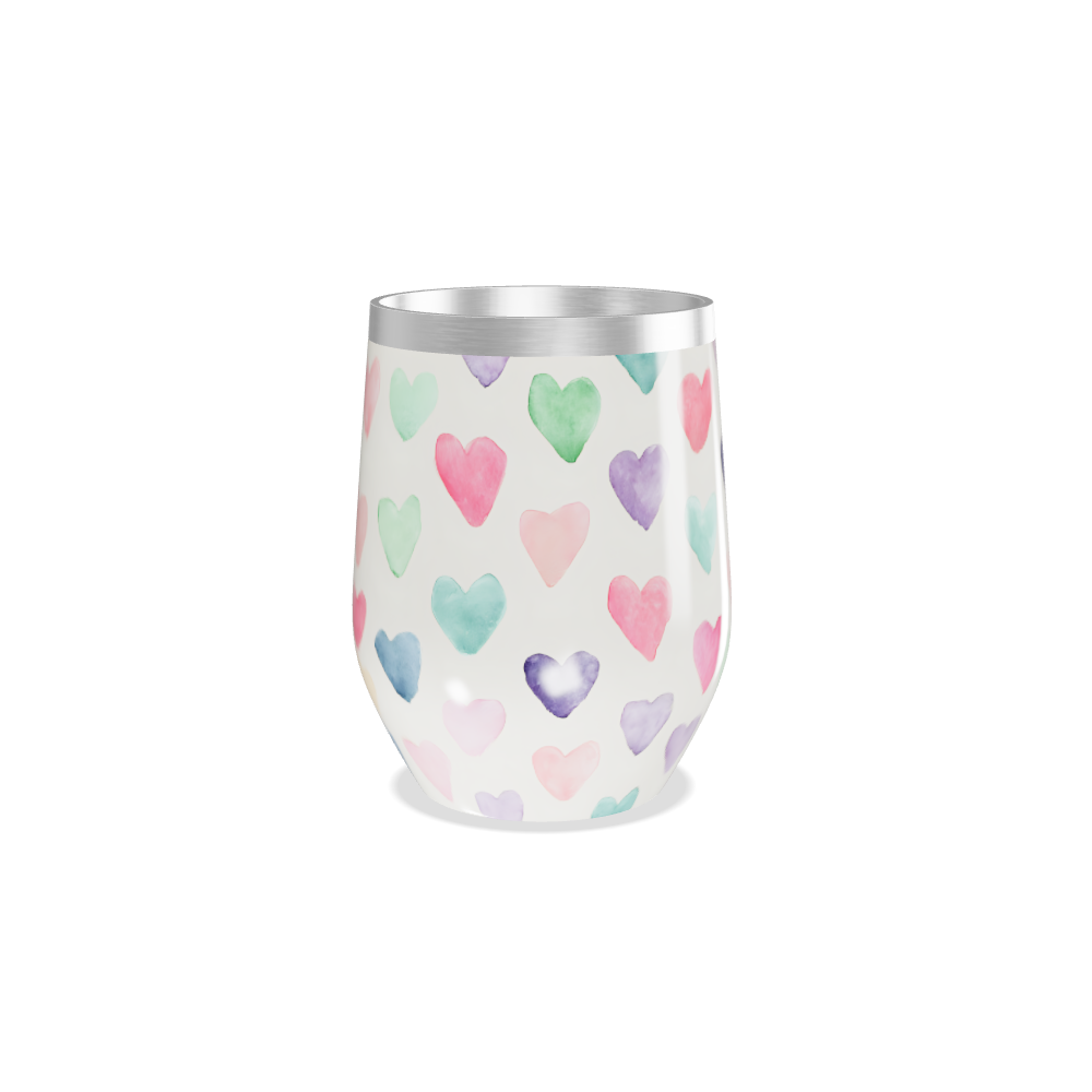 Copo Térmico Slim - Corações Coloridos Inox