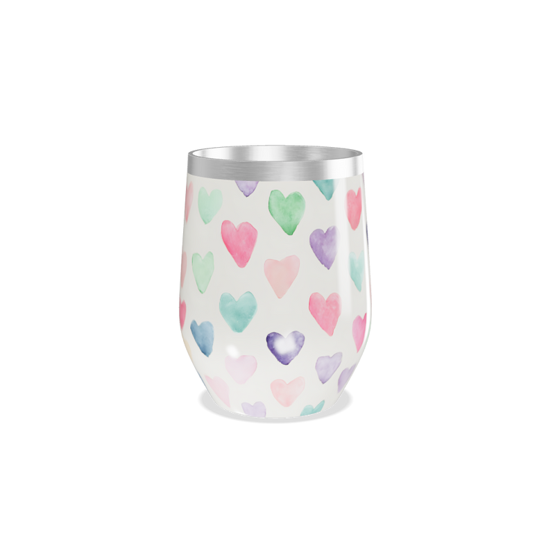 Copo Térmico Slim - Corações Coloridos Inox