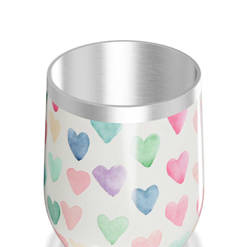 Copo Térmico Slim - Corações Coloridos Inox