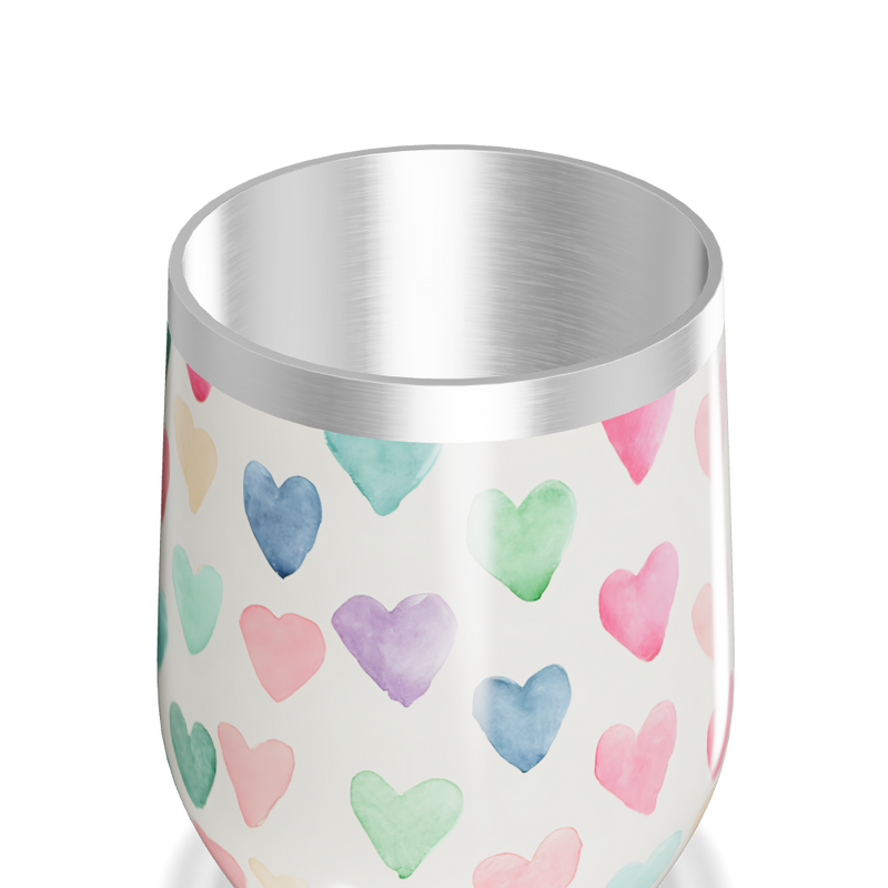 Copo Térmico Slim - Corações Coloridos Inox