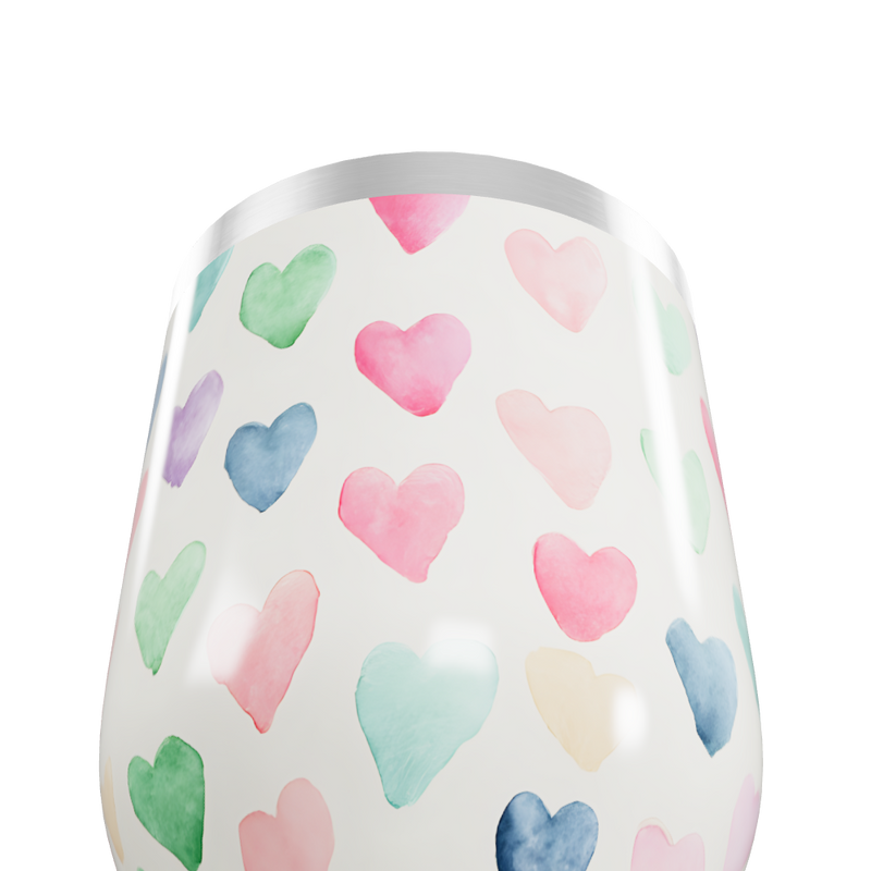 Copo Térmico Slim - Corações Coloridos Inox