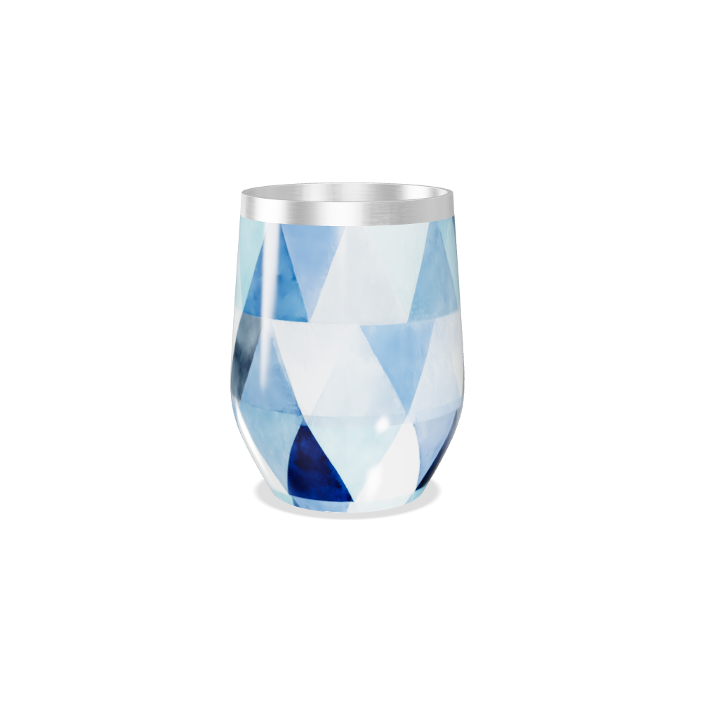 Copo Térmico Slim - Azul Geométrico Aço Inox