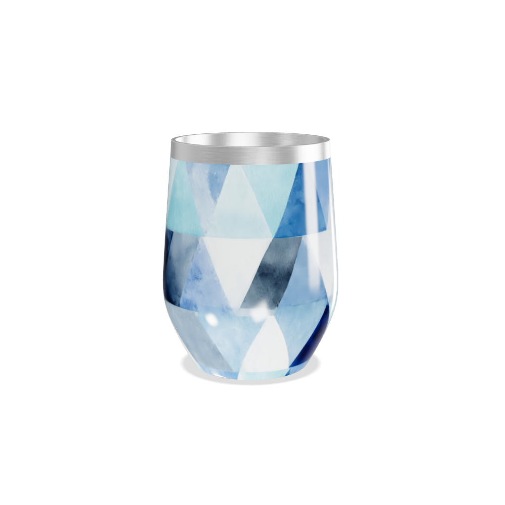 Copo Térmico Slim - Azul Geométrico Aço Inox