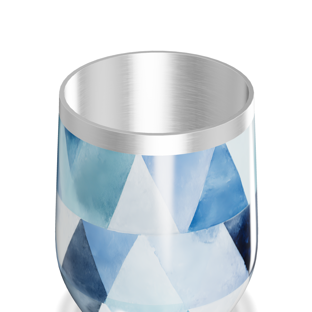 Copo Térmico Slim - Azul Geométrico Aço Inox