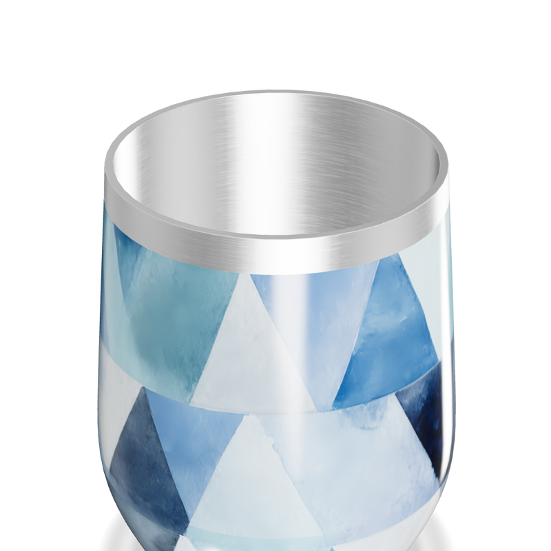 Copo Térmico Slim - Azul Geométrico Aço Inox