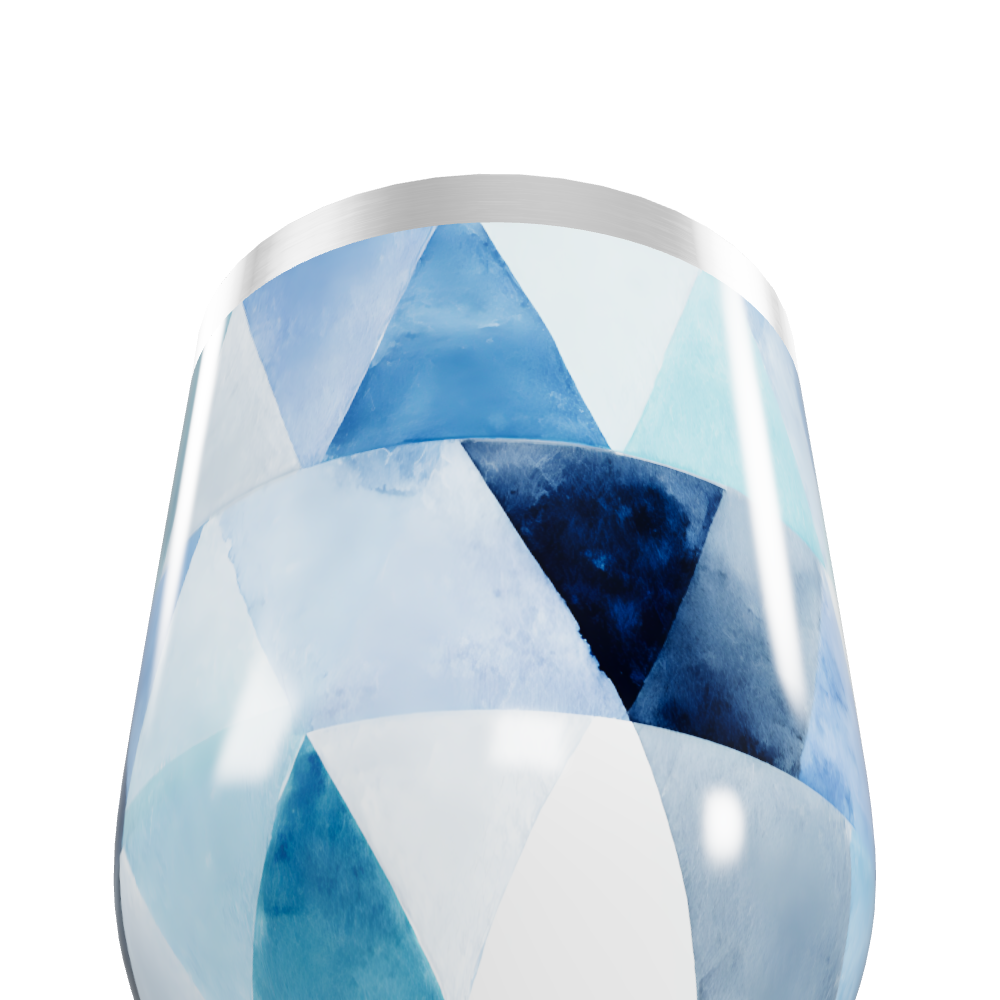 Copo Térmico Slim - Azul Geométrico Aço Inox