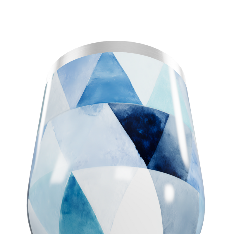 Copo Térmico Slim - Azul Geométrico Aço Inox