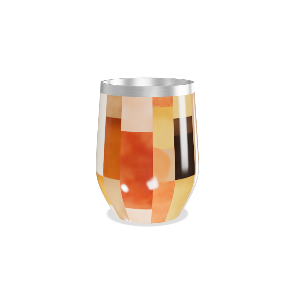 Copo Térmico Slim - Estampado Laranja Geométrico