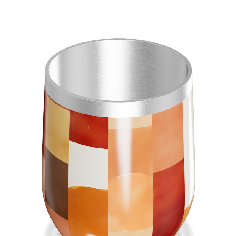 Copo Térmico Slim - Estampado Laranja Geométrico