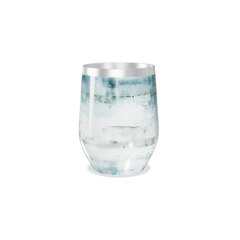 Copo Térmico Slim - Azul e Branco Marmorizado