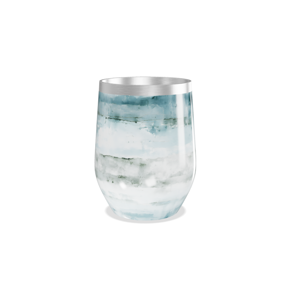 Copo Térmico Slim - Azul e Branco Marmorizado