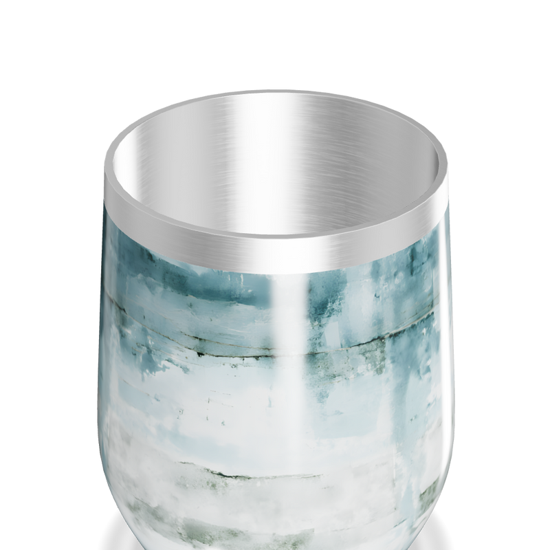 Copo Térmico Slim - Azul e Branco Marmorizado