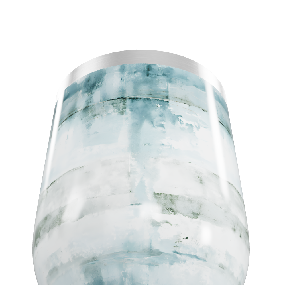 Copo Térmico Slim - Azul e Branco Marmorizado