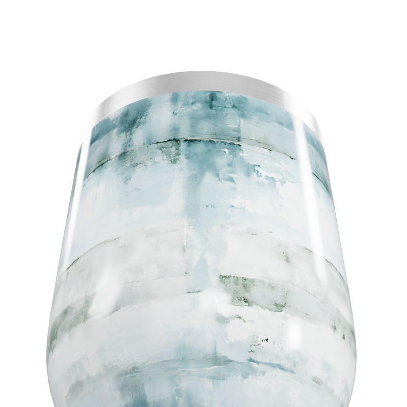 Copo Térmico Slim - Azul e Branco Marmorizado