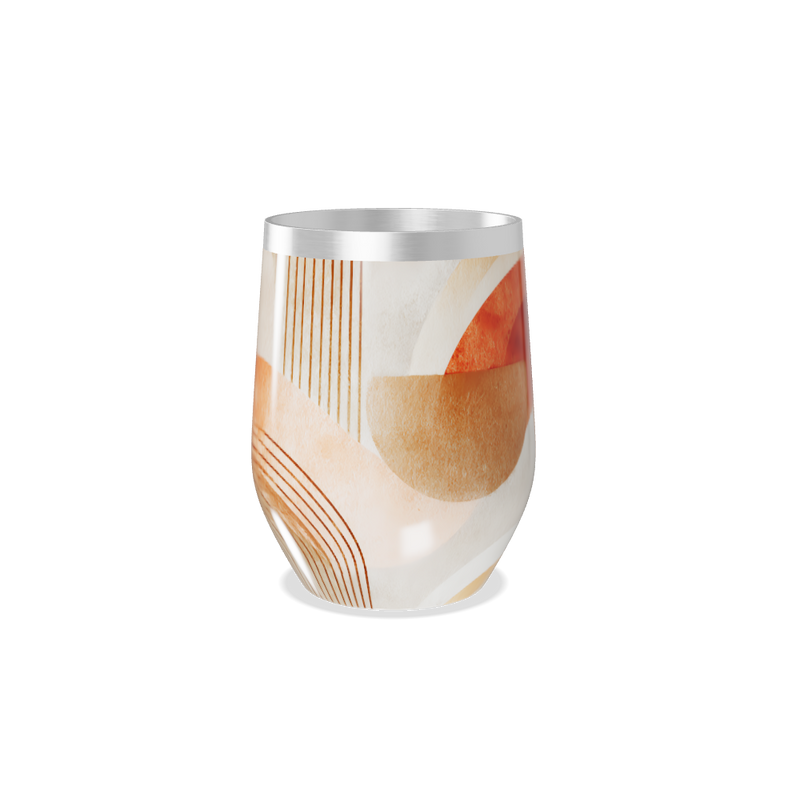 Copo Térmico Slim - Estampa Abstrata Bege