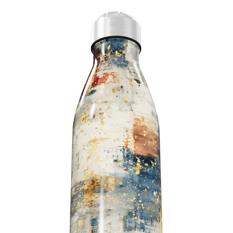 Garrafa Inox - Estampa Abstrata Colorida