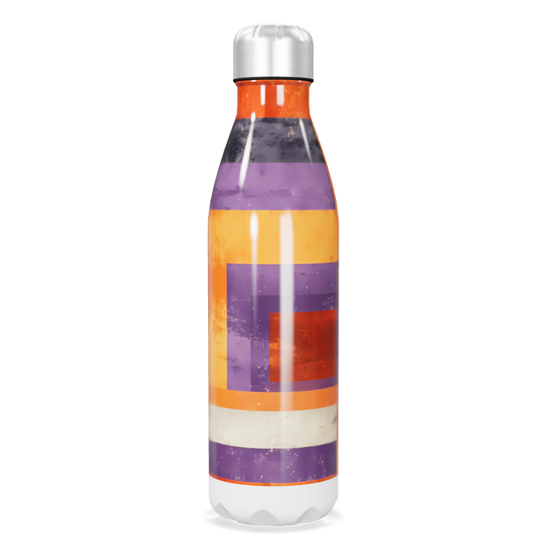 Garrafa Inox - Colorida com Listras Geométricas