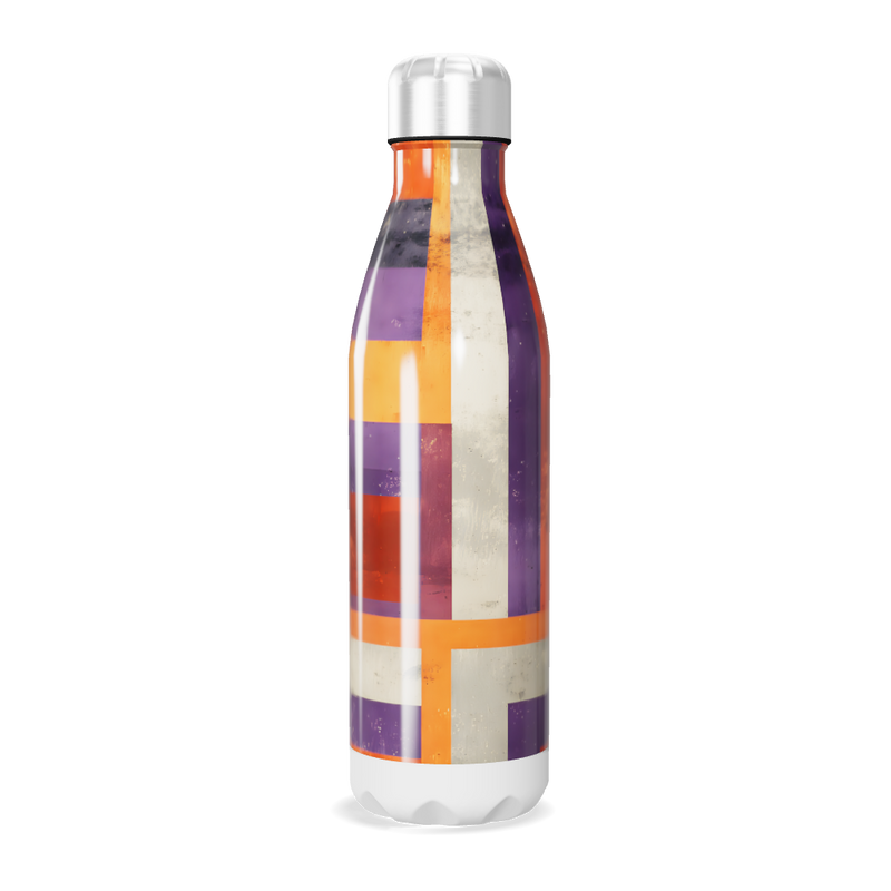 Garrafa Inox - Colorida com Listras Geométricas