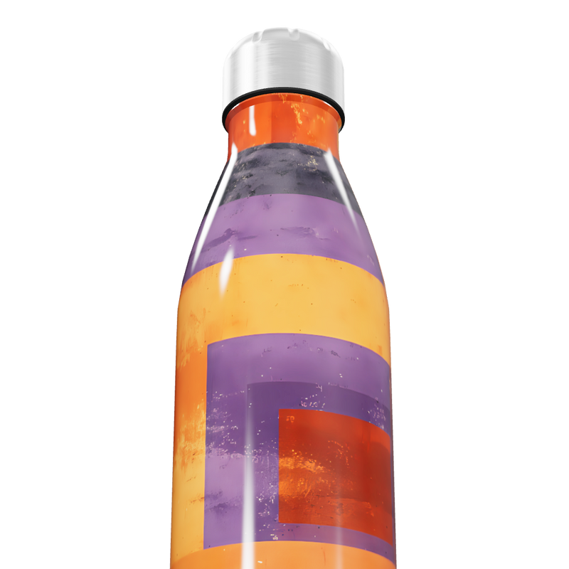 Garrafa Inox - Colorida com Listras Geométricas