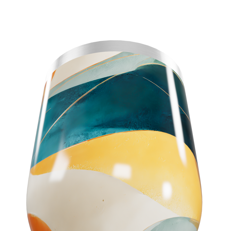 Copo Térmico Slim - Colorido Abstrato Inox