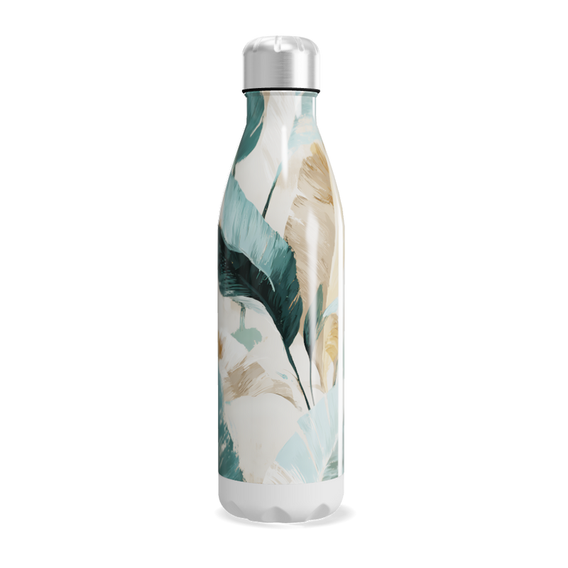 Garrafa Inox - Estampa Folhagem Colorida