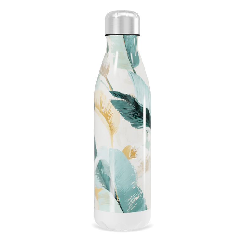 Garrafa Inox - Estampa Folhagem Colorida