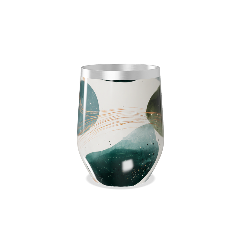 Copo Térmico Slim - Verde Abstrato Aço Inox